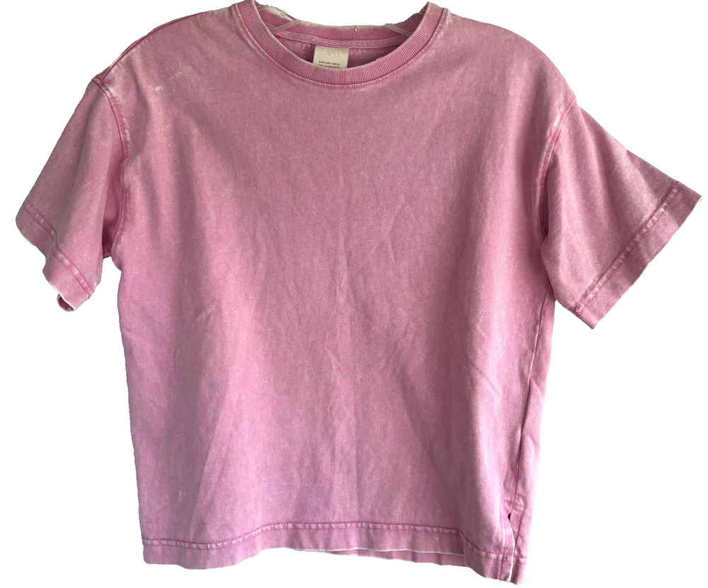 ZARA Girls Pink Pullover T-Shirt Top Size 9-10 Cotton